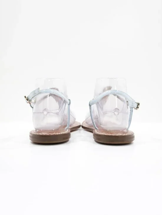 Sam Edelman Gigi Light Blue Patent Leather Lightweight Flat Thong Sandals - 9.5 - Picture 4 of 7